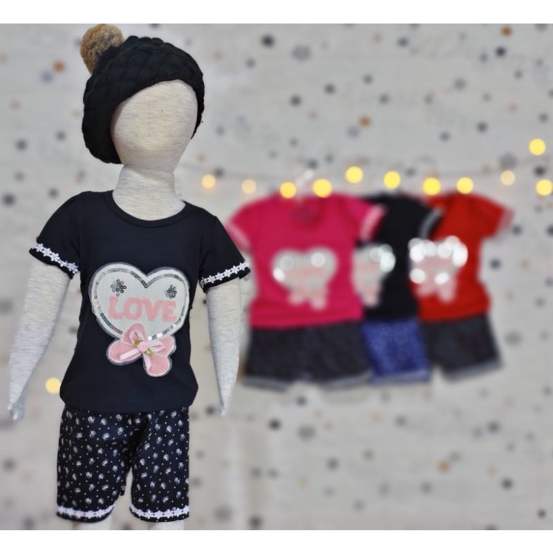 Pakaian Anak! Setelan anak Perempuan Random Motif  usia 1-5 th bahan Ducati Katun Spandek Premium