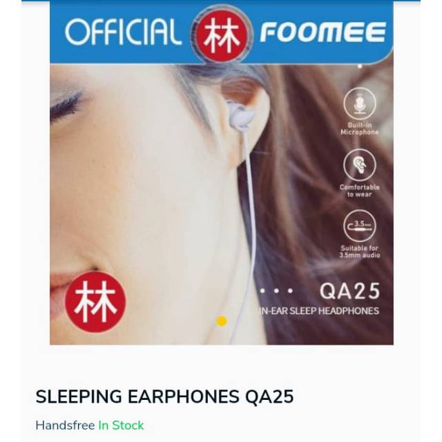 Earphone FOOMEE QA25 | headset tidur FooMee