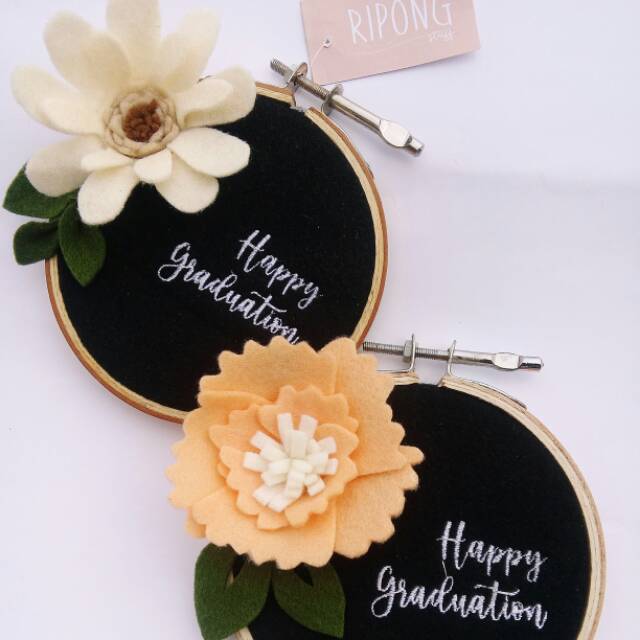 Kado Wisuda Murah/ Midangan kayu/ Hoop Embroidery Craft Black