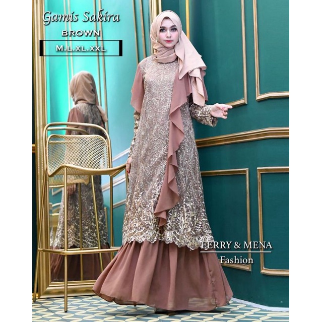 REALPICT GAMIS TULE MODERN//GAMIS SAKIRA/FASHION MUSLIM/GAMIS PESTA TERMURAH