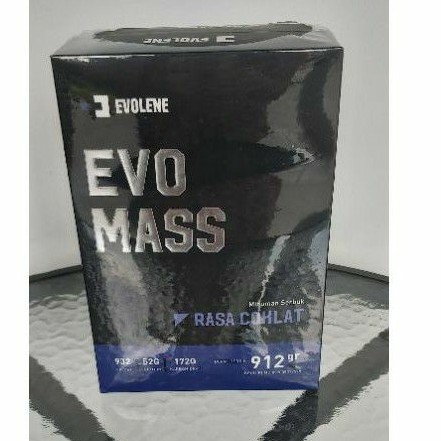Evomass Gainer Evolene 912 gram. Rasa COKLAT. BPOM,MUI,HALAL