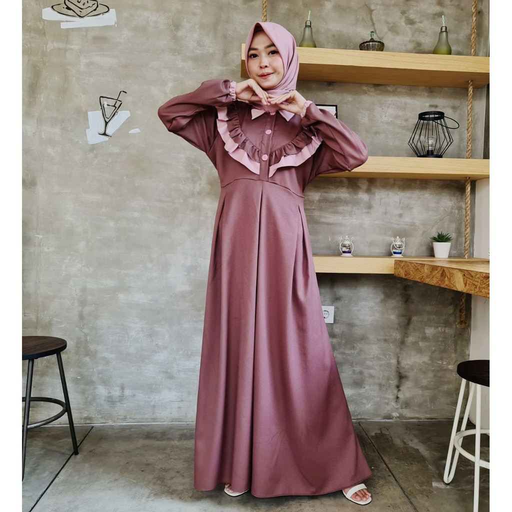 Gamis SHEIKA viola crystal Itycrepe muslim Premium Nona Belanda  Busana Syari baju wanita remaja terbaru