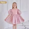 Gaun anak - gaun bunga gadis 2022 Fashion terbaru siap pakai lengan puff organza bayi perempuan rok 