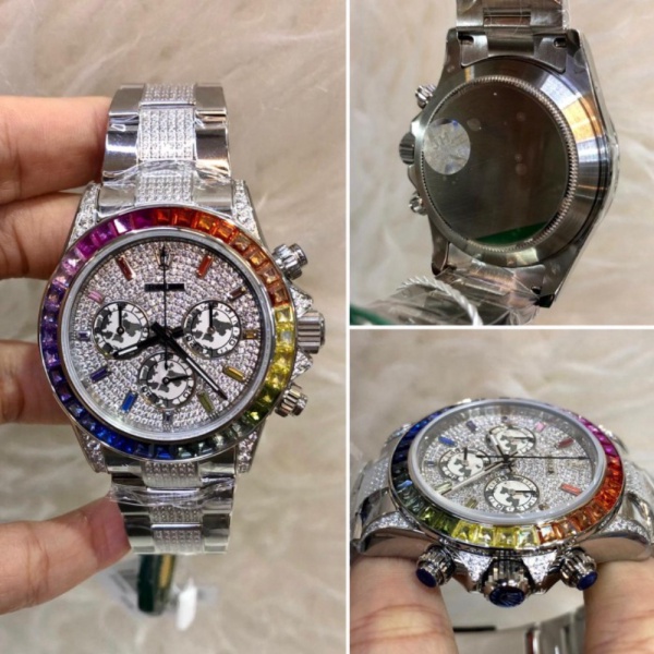 Rolex Daytona Rainbow Silver JH Diamond Swiss Clone 1:1