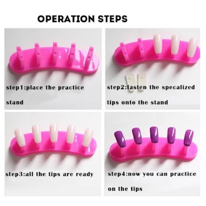 3pcs nail stand holder dudukan latihan kuku exercise rack nail tip stand