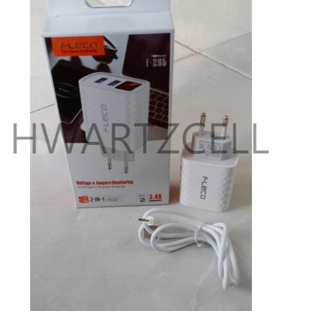 ♥ CHARGER FLECO F295 DIGITAL LED LCD INDIKATOR FAST CHARGING 3.0 + KABEL ♦