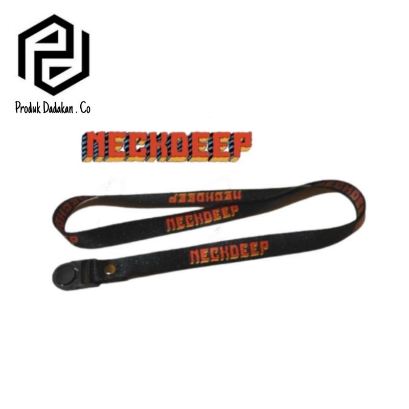 

lanyard gantungan NECKDEEP band logo/kunci/tulisan/tali kartu nama/flashdisk/key/kartu nama/idcard/hp