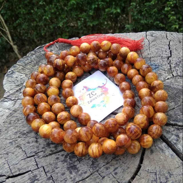 Tasbih Budha Kayu Getah Pinus 12 mm