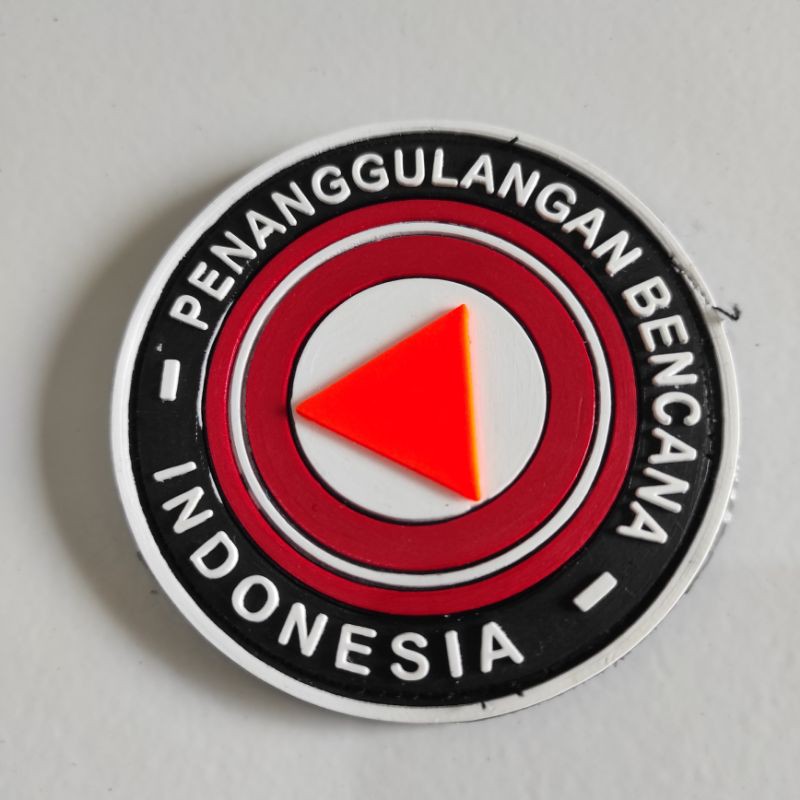 PATCH RUBBER LOGO PENANGGULANGAN BENCANA INDONESIA/BPBD/TIMSAR/TEMPELAN EMBLEM KARET VELCRO