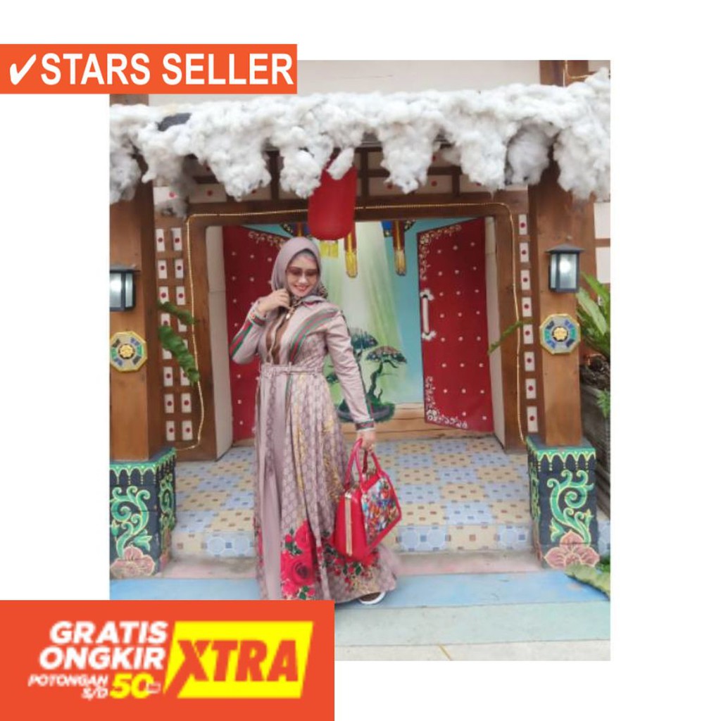 BUSANA MUSLIM PEREMPUAN FASHIONABLE CEWEK CANTIK / 100% ORI SHR Dress maxi gucci scuba import