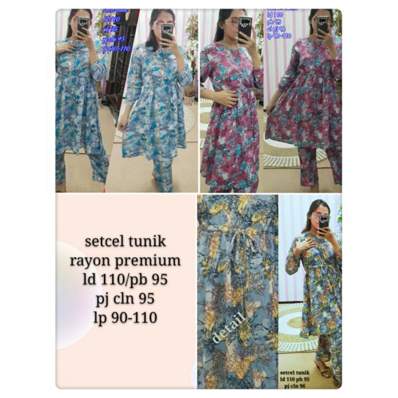SETELAN CELANA TUNIK RAYON PREMIUM