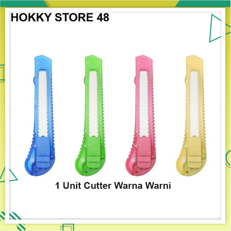 

CUTTER / KATER PLASTIK WARNA BENING TRANSPASARAN MURAH HS Hokky Store 48