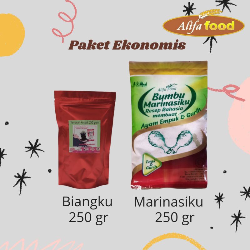 

tepung bumbu biangku 250 gr dan marinasi 250 gr untuk friedchicken dan crispy