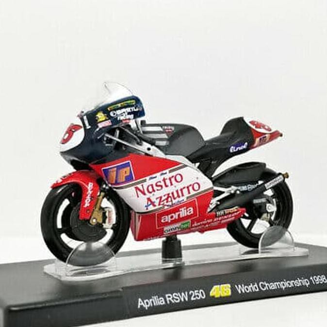 Diecast Miniatur Motogp Leo Models Valentino Rossi 1998 Aprilia Rsw250 - Termurah 