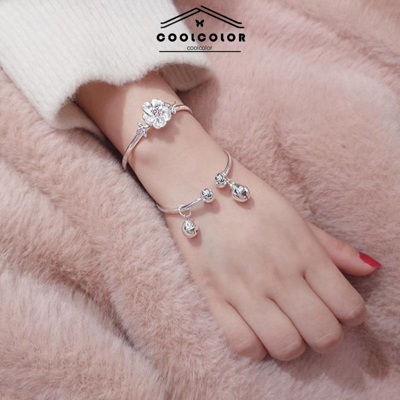 COD❤️Gelang Bell Pelajar Wanita Sederhana Pacar Pasangan  Hadiah Ulang Tahun Bunga Cherry Blossom Aksesoris Fashion Wanita Perhiasan Fashion Simple Murah