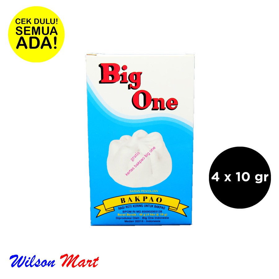 

BIG ONE RAGI ROTI KERING UNTUK BAKPAO ISI 4 X 10 GRAM 40 GRAM