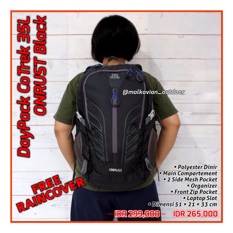 PROMO DayPack BackPack Tas Punggung CoTrek ONRUST 35L Free RAINCOVER Outdoor PENDAKI GUNUNG Hiking