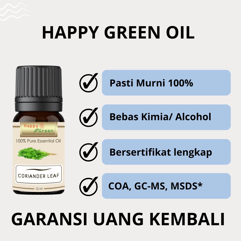 Happy Green Coriander Leaf Essential Oil - Minyak Daun Ketumbar Yensui