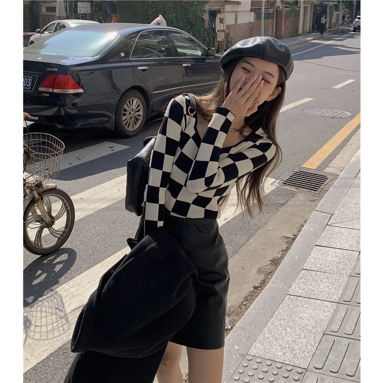 Sweater Rajut Lengan Panjang Wanita Baru