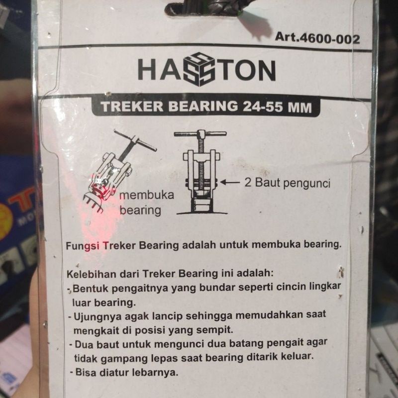 treaker bearing hasston ab2 (002) gear puller 2 jaws 24mm-55mm ( besar) / treker bearing prohex hasston