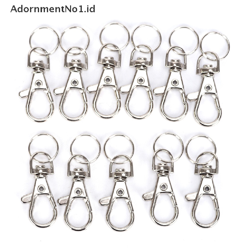 (AdornmentNo1) 10pcs Kait Lobster Warna Silver Untuk Gantungan Kunci / Tas 10pcs Klip Kait Lobster Warna Silver Untuk Gantungan Kuncitashadiah