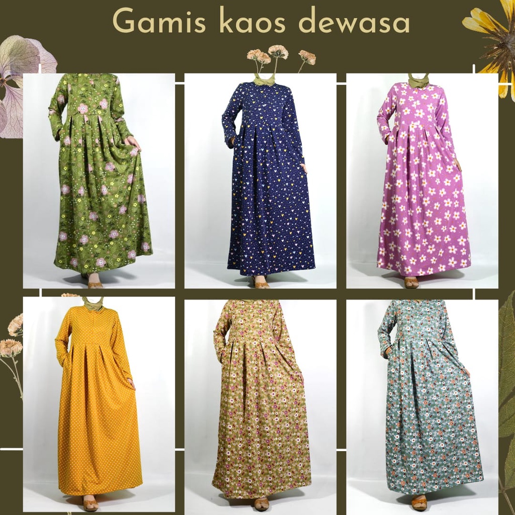 GAMIS KAOS DEWASA  BUSUI + SAKU SAMPING / GAMIS BABYTERRY IMPORT  (S/M/L/XL)