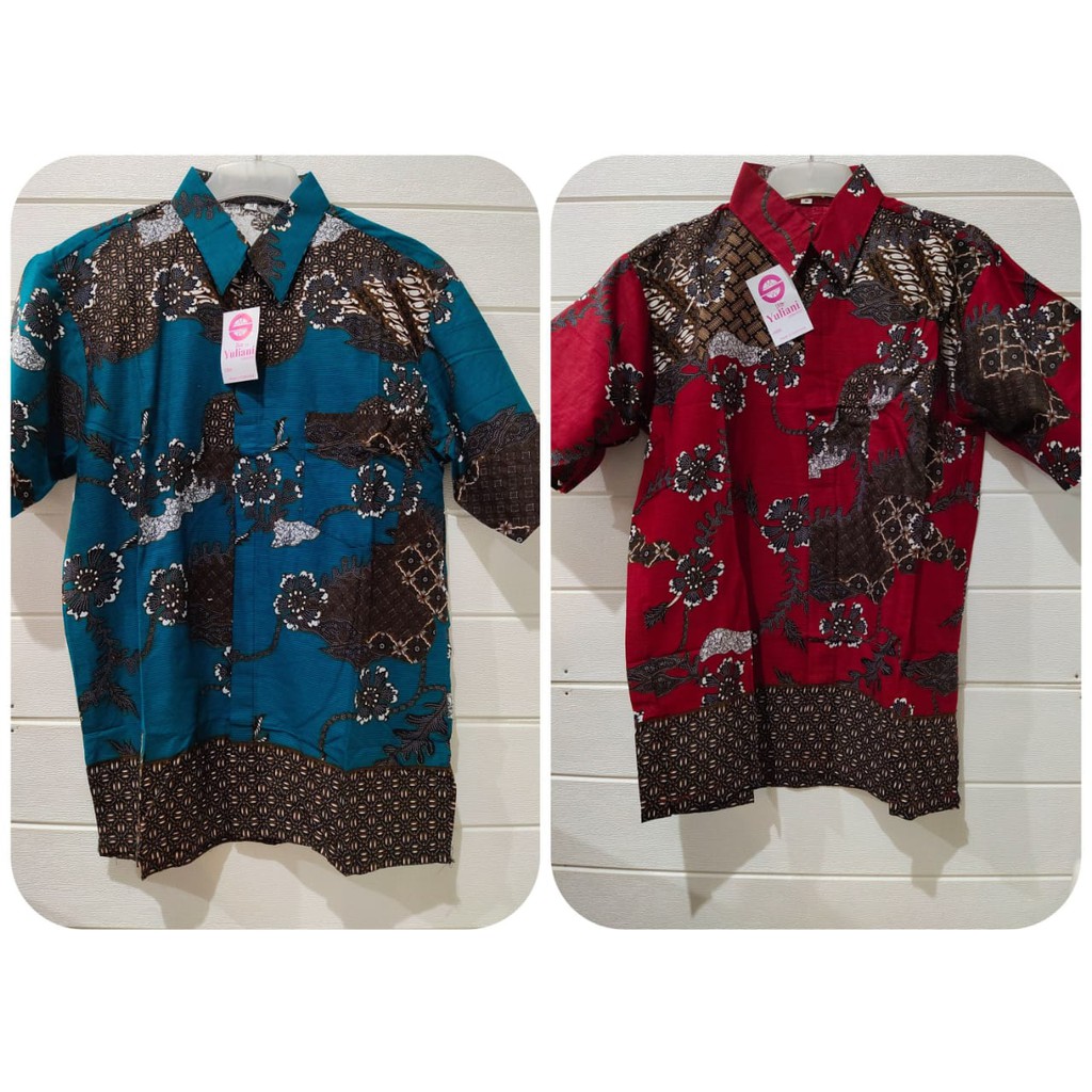 BATIK PRIA LENGAN PENDEK BAHAN HALUS M L XL XXXL