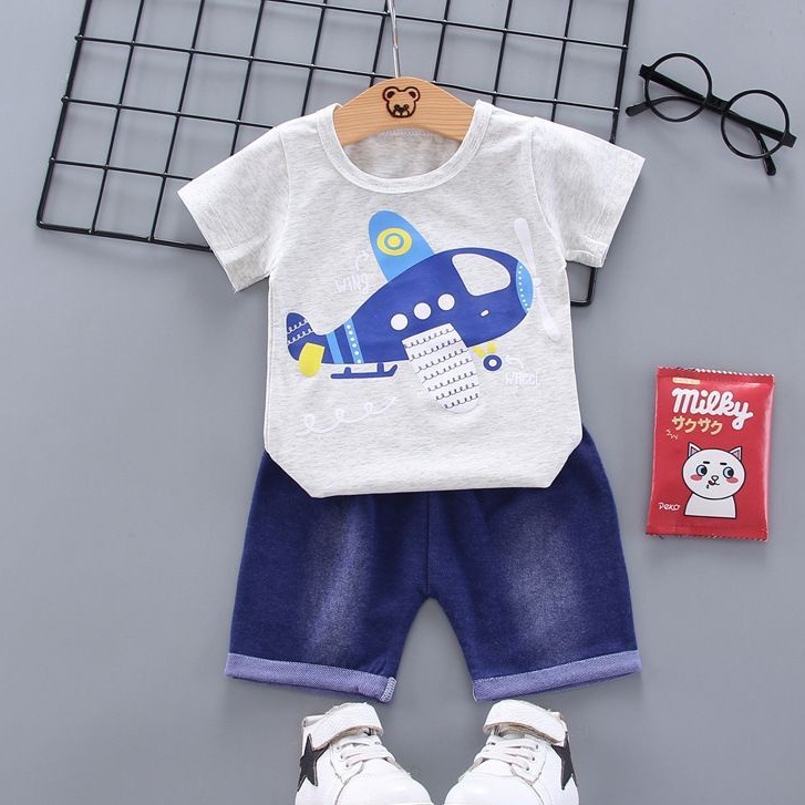 Baju kaos tshirt Anak Laki Laki Cowok Kartun AIRPLANE Baju kaos tshirt Anak Kecil Remaja Cewek Cowok