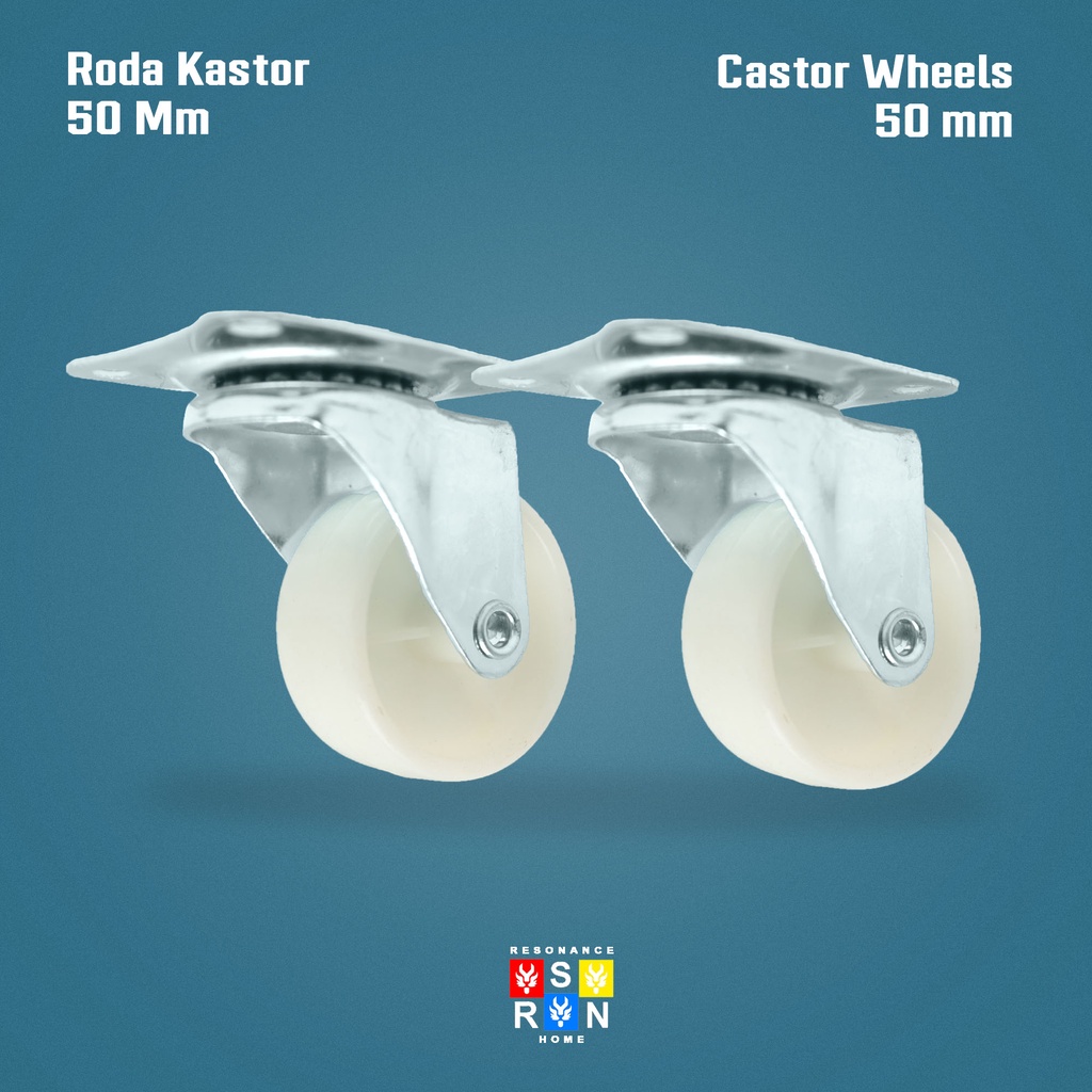 Roda Kastor Putih Hidup Nylon 2 Inch / Roda Caster Troli Resonance Home