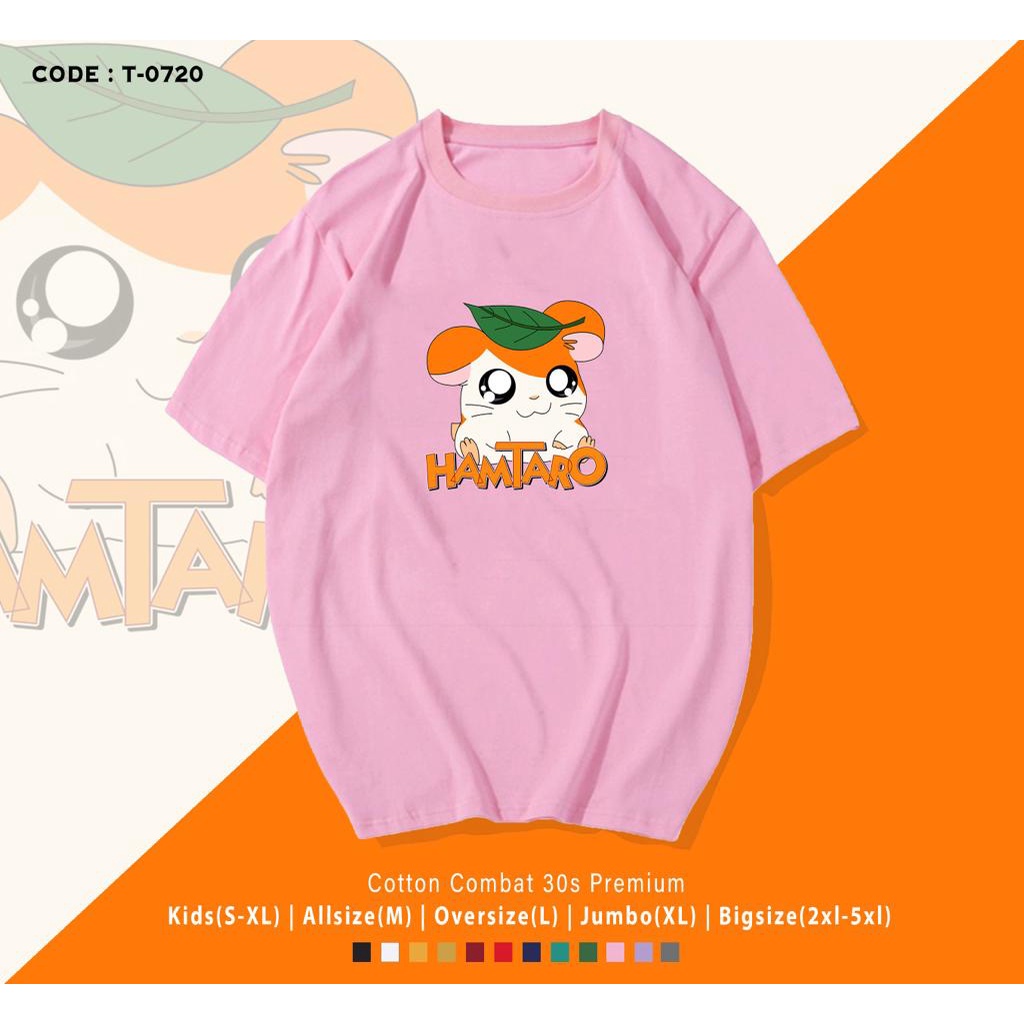 KAOS ANIME HAMTARO / T SHIRT WANITA / UK M - XL / KAOS LENGAN PENDEK / KAOS OVER SIZE / KAOS SANTAI