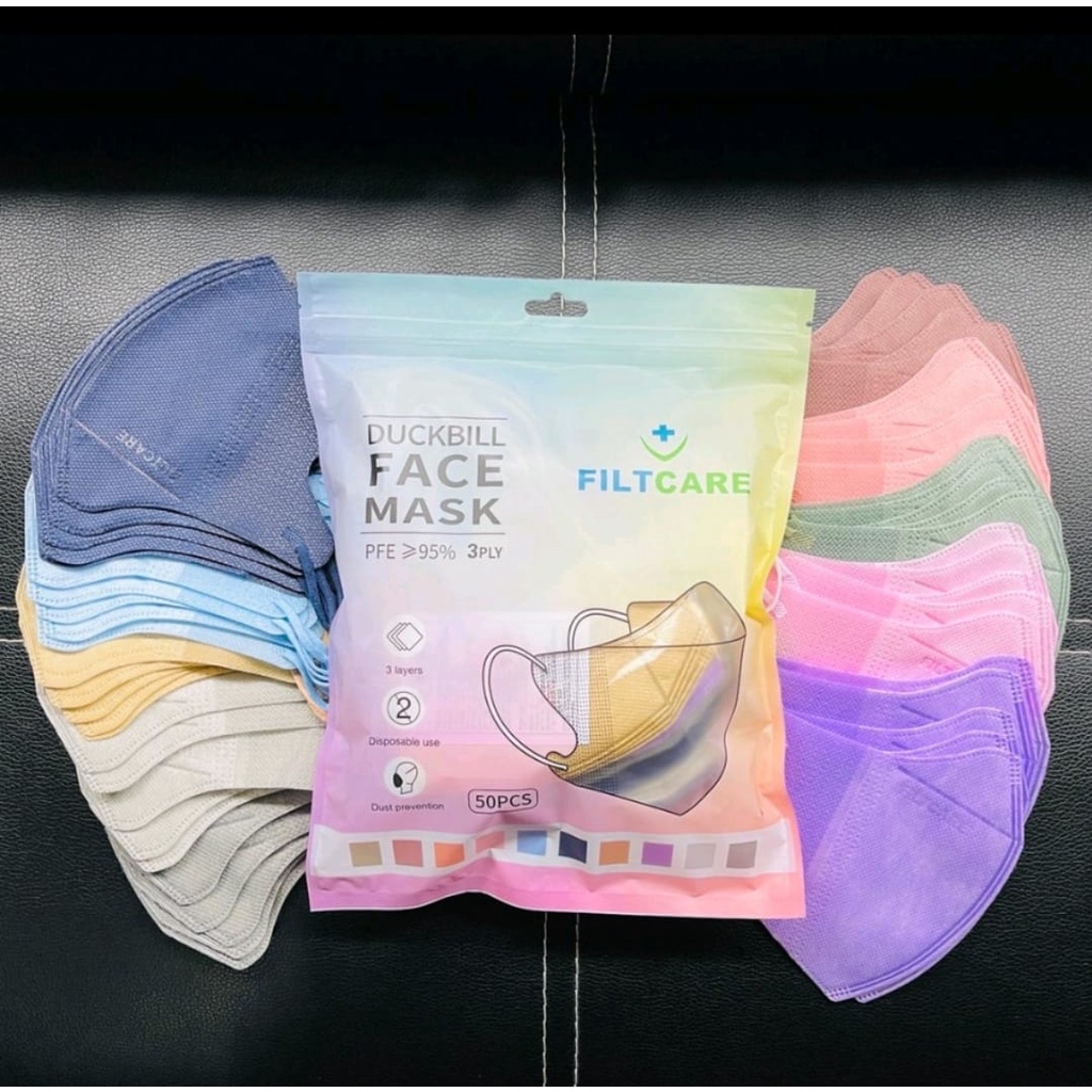 [BELI 5 GRATIS 1 KF ] MASKER DUCKBILL WARNA WARNI 3PLY DUCKBILL RAINBOW WARNA MIX ISI 50PCS