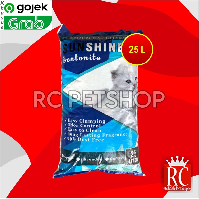 GOSEND Pasir Kucing Gumpal Wangi Clumping Sunshine Bentonite 25 Litter