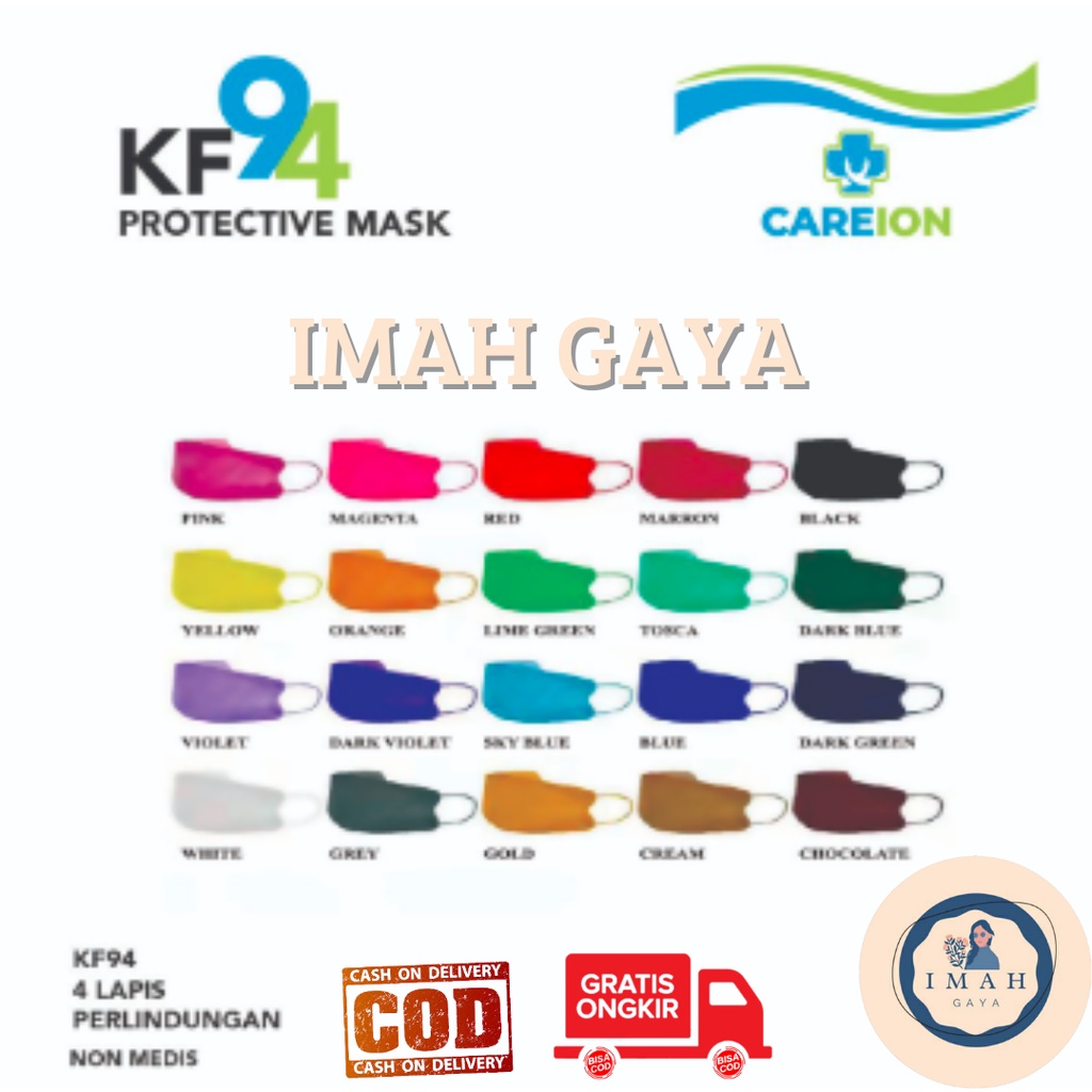 MASKER KF 94 4 PLY WARNA MASKER KOREAN KF94 ISI 10 PACK