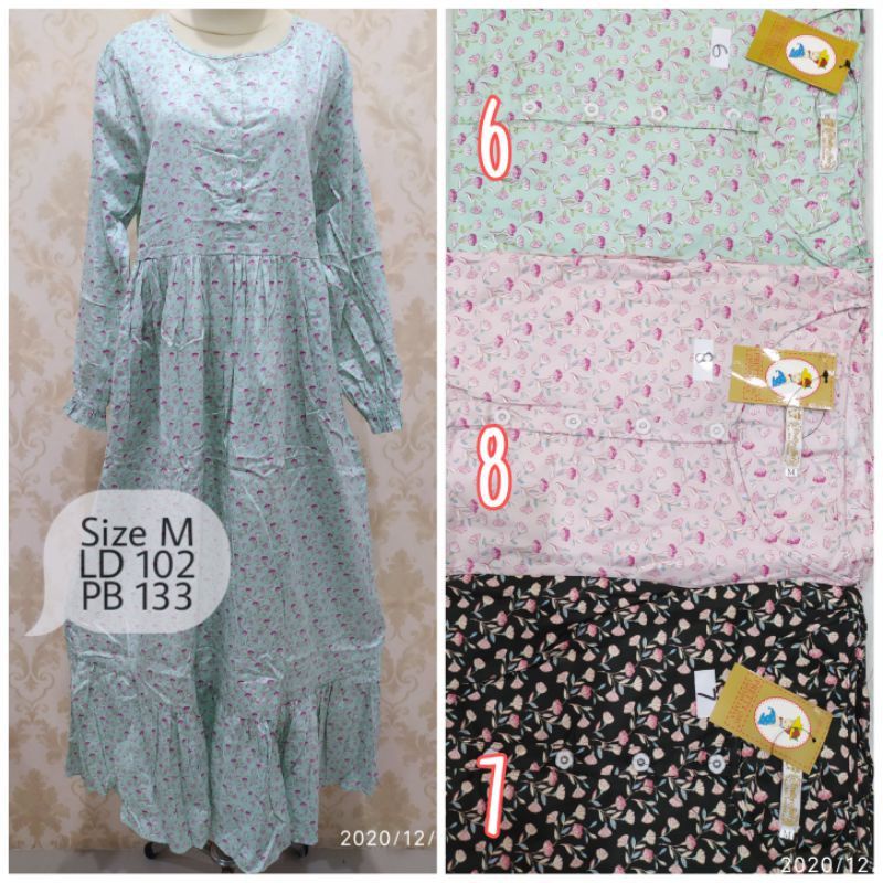 Pretty Girl Gamis Gold Size M Busui Bumil Friendly Homedress Pretty