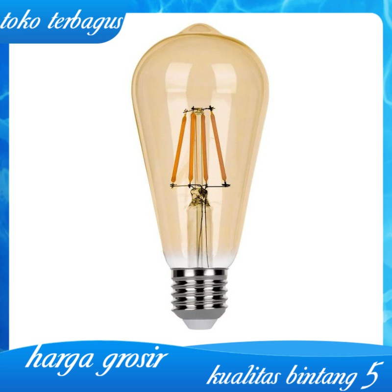 Lampu Filamen LED ST64 Bohlam Pijar Edison 4W Watt Lampu Cafe Lapangan
