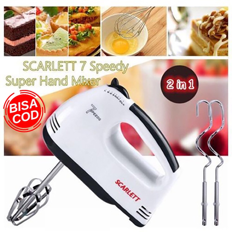 [ BAYAR DI TEMPAT ] - Mixer Kue Pengocok Telur Pengaduk Adonan Kue 7 Speed - Hand Mixer HE-133 HE133