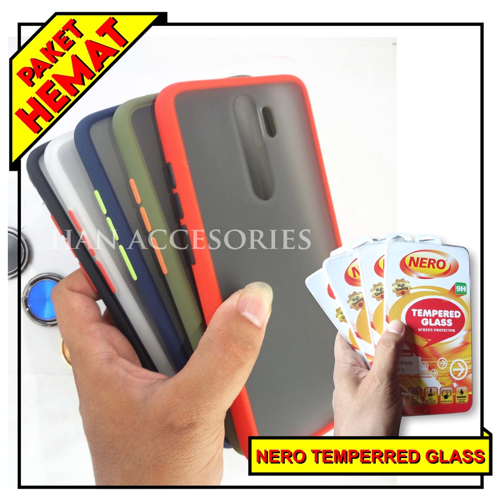 (PAKET HEMAT) Case Fuze Dove + Temperred Glass Xiaomi Redmi 7A/8/8A/8A PRO/9/9A Hardcase / Matte Colour / Case Candy