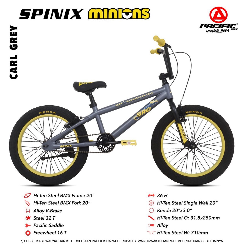 Sepeda bmx 20 Pacific spinix minion