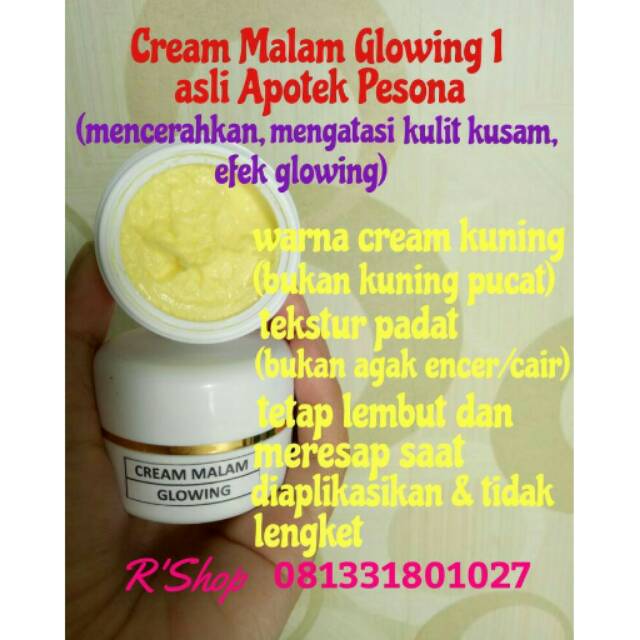 Cream malam glowing 1 apotek pesona