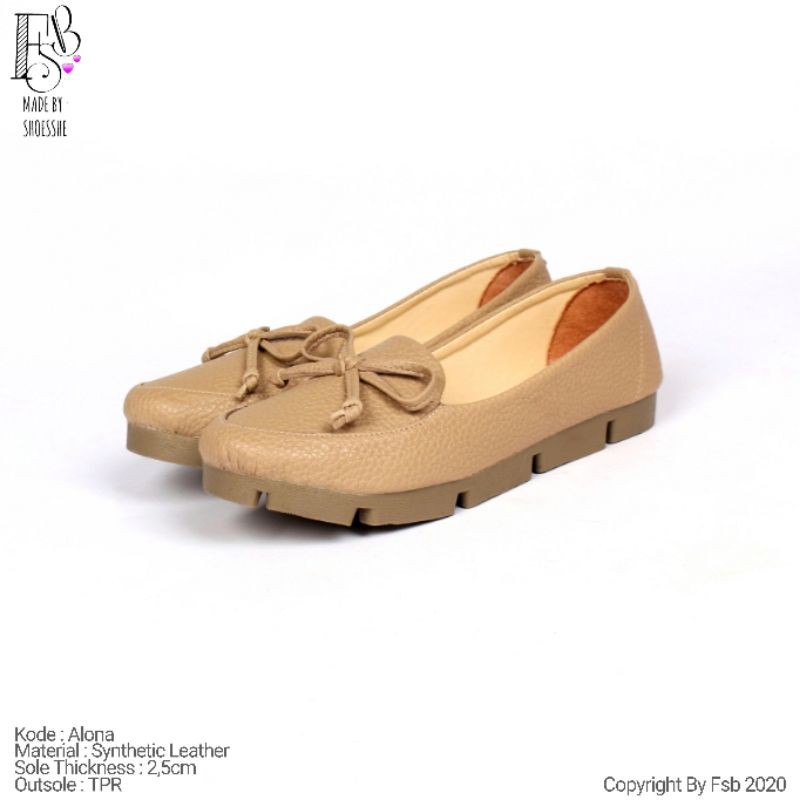 Fsb - ALONA Sepatu Flatshoes Wanita Sol Tebal