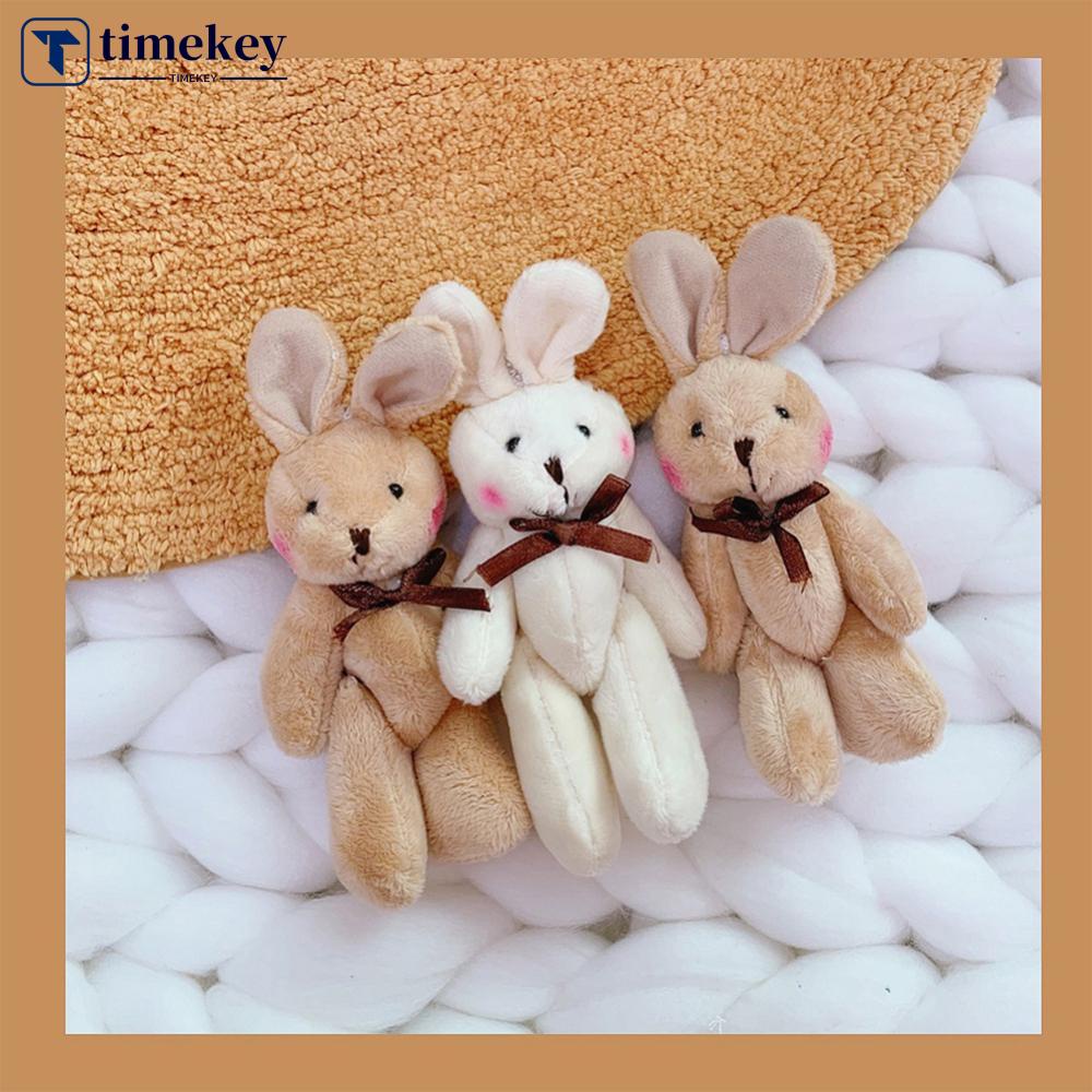 Timekey Mainan Boneka Stuffed Plush Kelinci Mini Lucu 11CM Untuk Dekorasi Pesta Ulang Tahunpernikahan O5R1