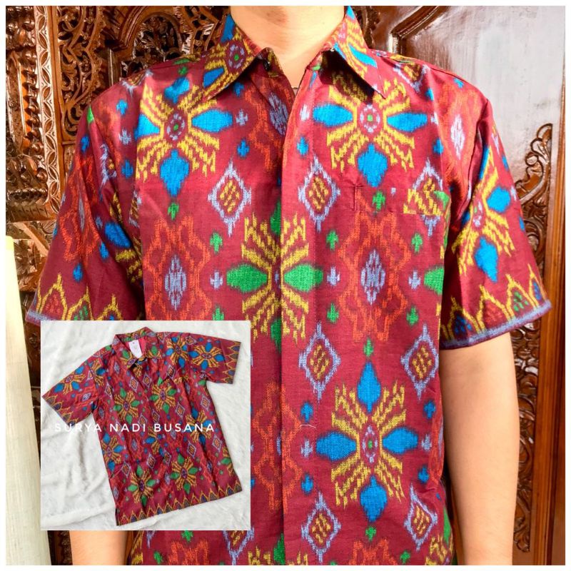 Baju Endek Murah | Kemeja Endek Bali Pria (FURING)