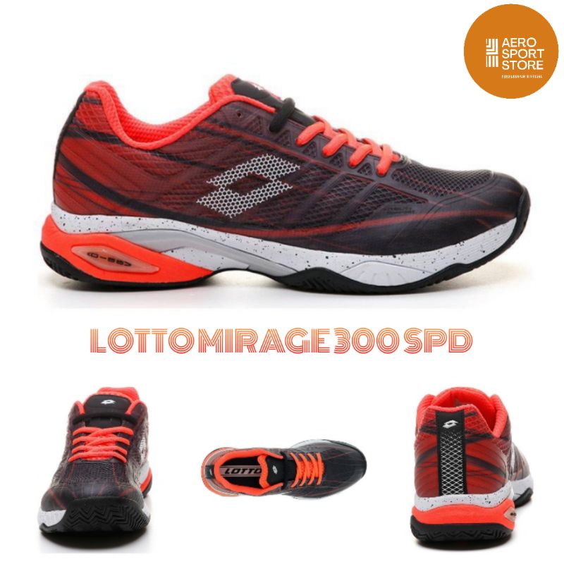 [ SEPATU TENIS LAPANGAN LOTTO MIRAGE 300 SPD - MERAH ]