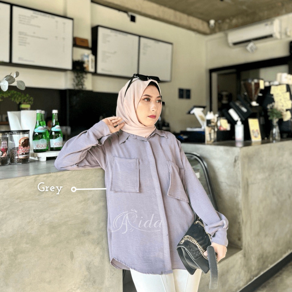 Kemeja Pocket Crinkle Premium Hijabbyaida