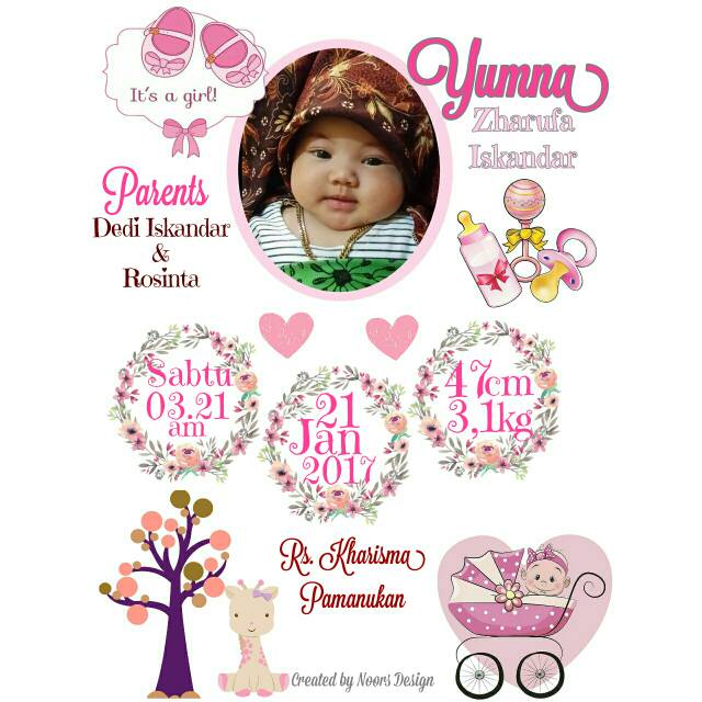Baby Frame/Biodata Bayi/Foto Biodata/foto Shabby