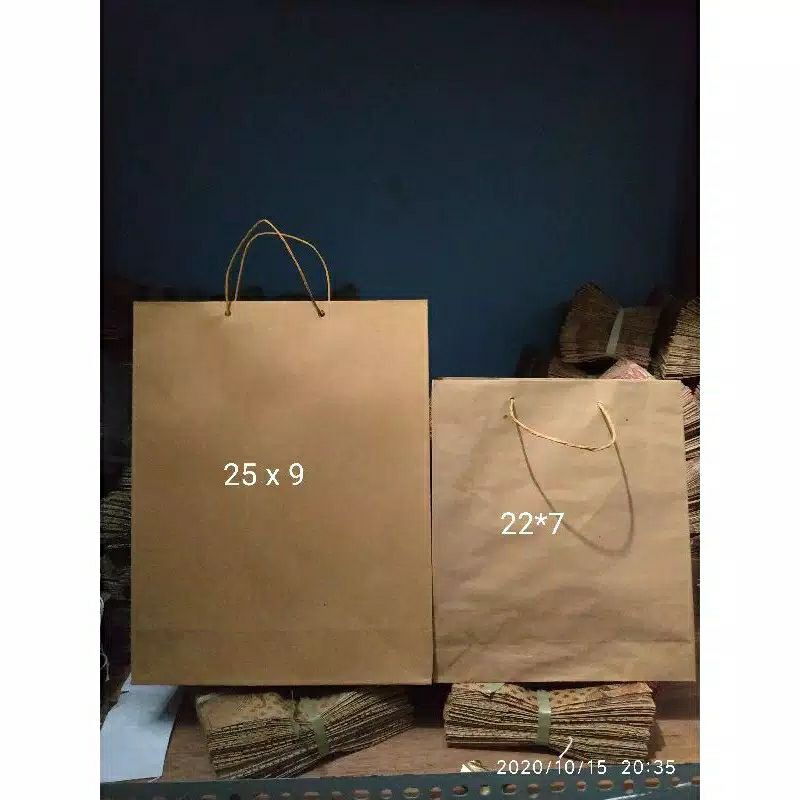 PAPER BAG POLOS KRAFT UKURAN 25 x 9 x 31 CM READY