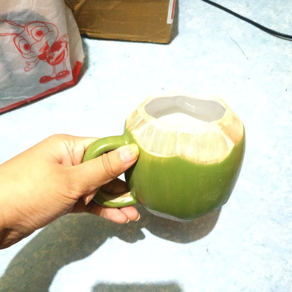 Mug Kelapa Unik Model Batok Klapa Lucu-gelas Mug Tahan Panas Bisa Untuk Mug Kopi Teh & Souvenir