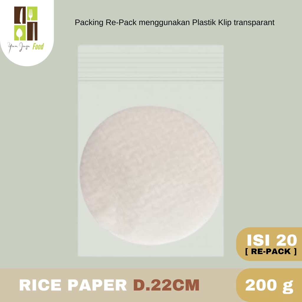 Rice Paper Kulit Transparant Lumpia Vietnam 22cm [isi 10/20/30/40/50/100]