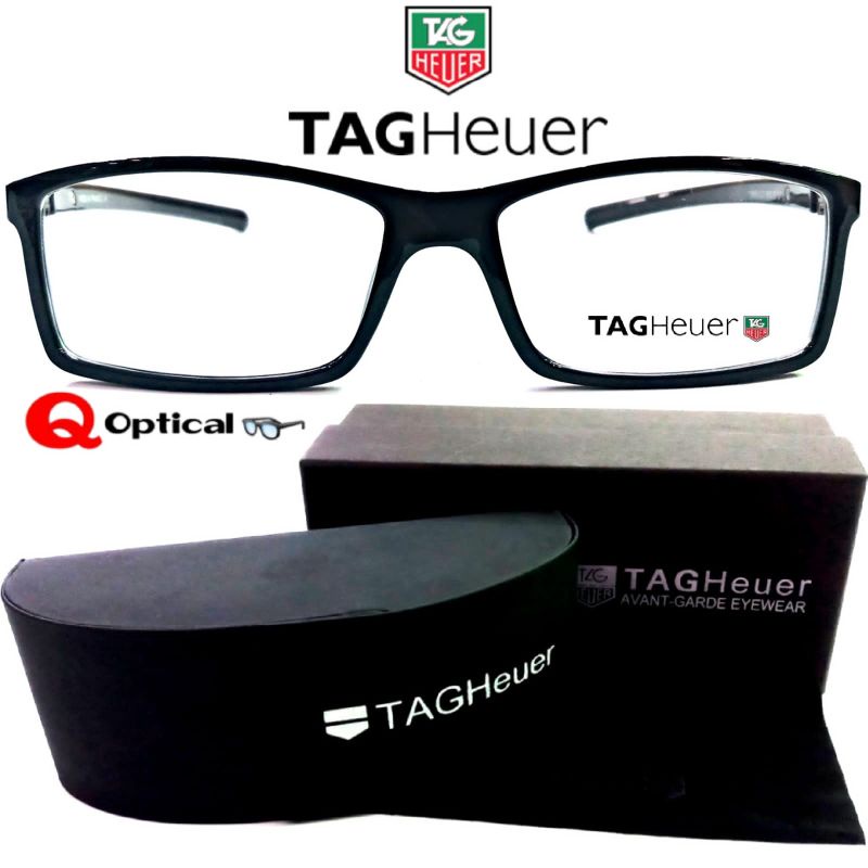 Kacamata Frame Pria Tag Heuer TH0512-C1 Black Glossy Model Casual