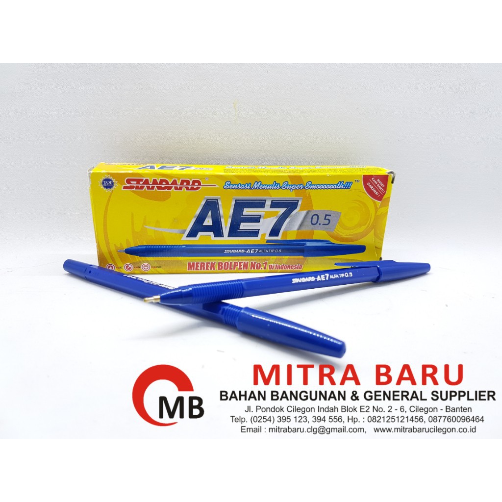 Pulpen / Pena Standard AE7 / AE 7 - Biru / Ball Paint